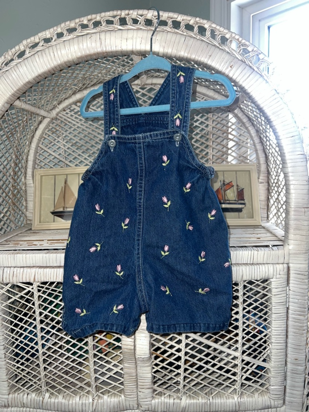 Y2K vintage tulip denim short overalls
